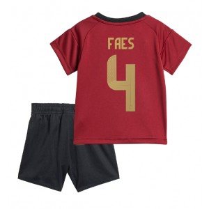 Fotbalové Dres Belgie Wout Faes #4 Dětské Domácí Oblečení ME 2024 Krátký Rukáv (+ trenýrky)